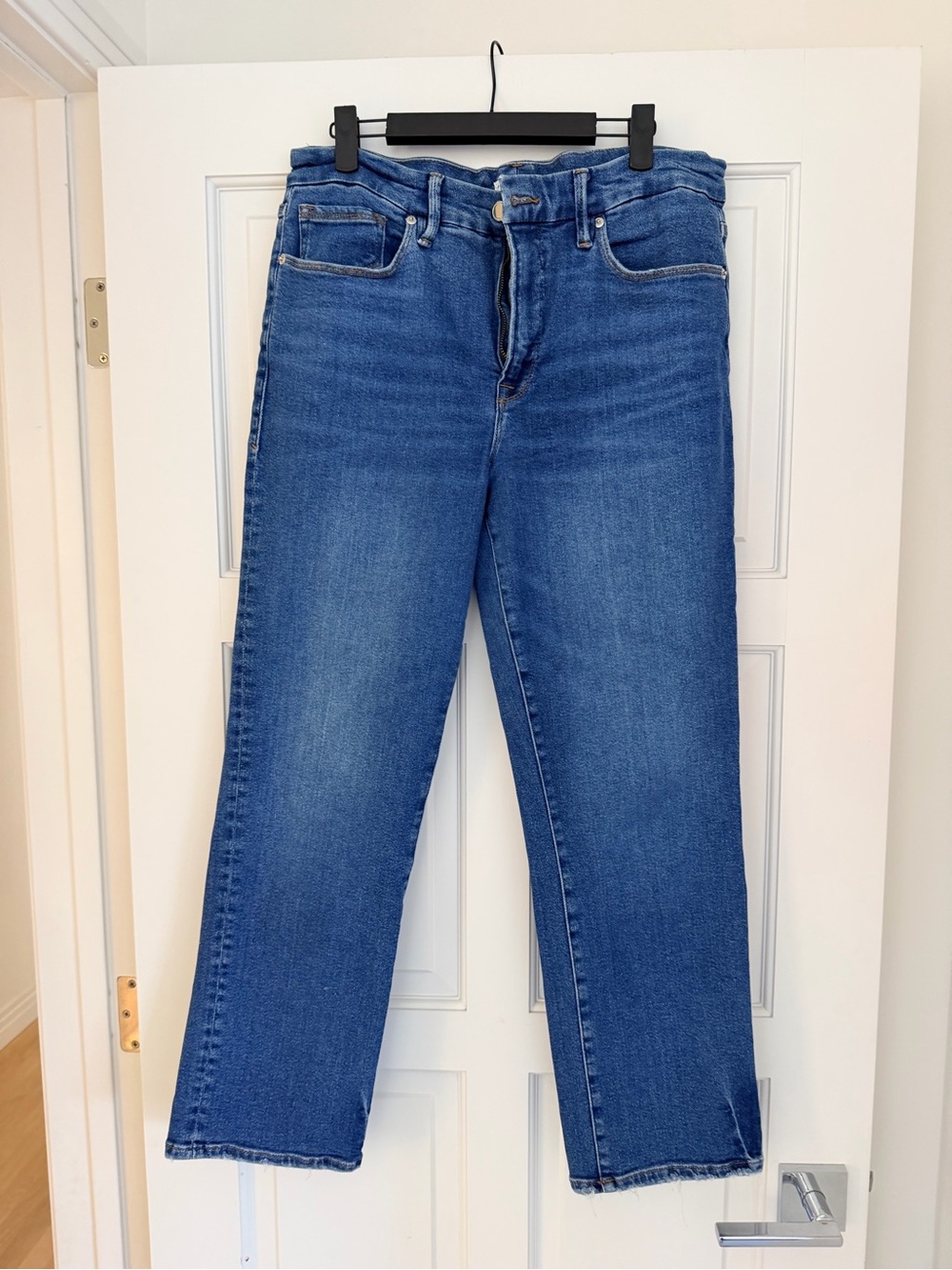 Good American Classic High-Rise Straight Jeans - Blue - NWOT